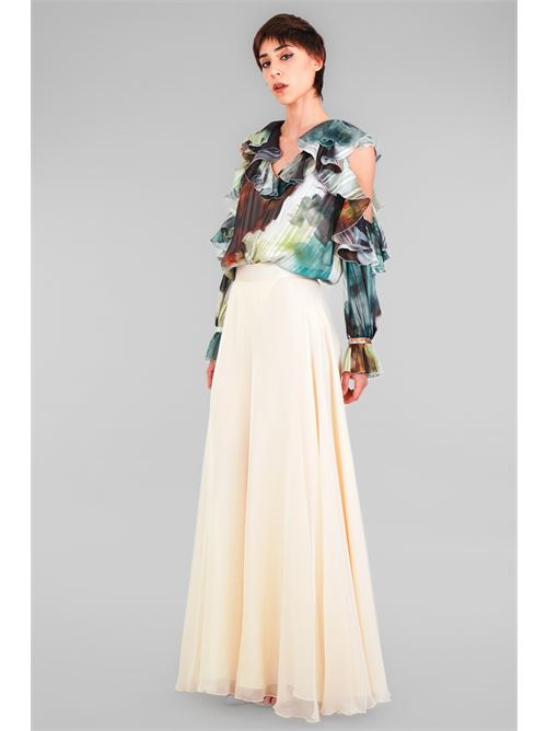 Body in devore' fantasia D'Andrea collection | 25113CAMUFL GREEN